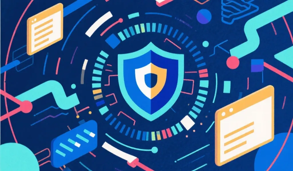 数据加密与权限保护场景插画